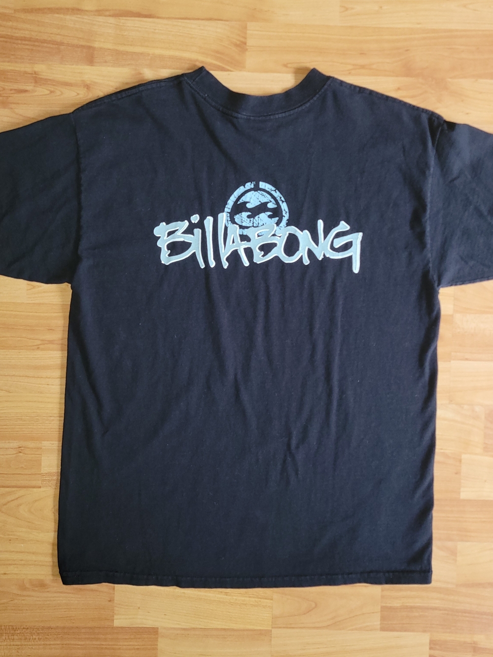 VTG Y2K Billabong Black Skater T-Shirt Front Back And Sleeve Hit, Large